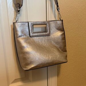 Calvin Klein Shimmering Pewter Shoulder Bag